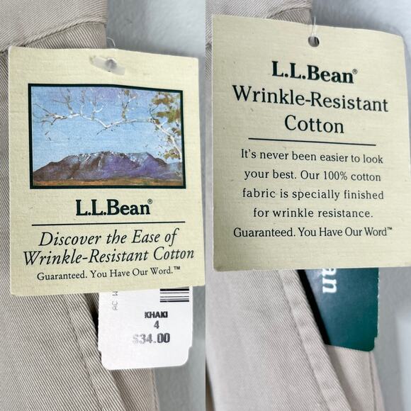 LL Bean Women's Wrinkle-Free Bayside Pants Khaki 4 Regular New - Picture 6 of 12
